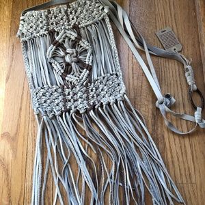 Lucky Brand Leather Fringe Shoulder/Cross Body Purse